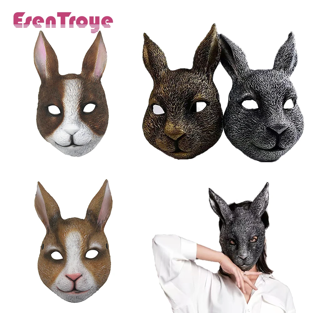 Anime Cosplay Simple - Realistic 3D Rabbit Mask Creative Props