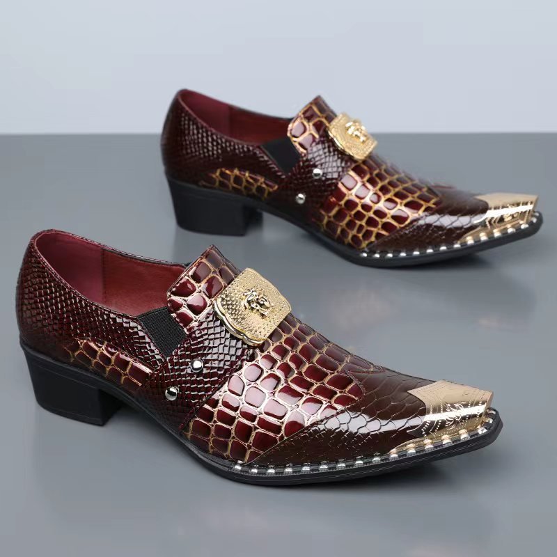 Anime Cosplay Simple - Men's Snake Print Brogue Oxfords Pointed