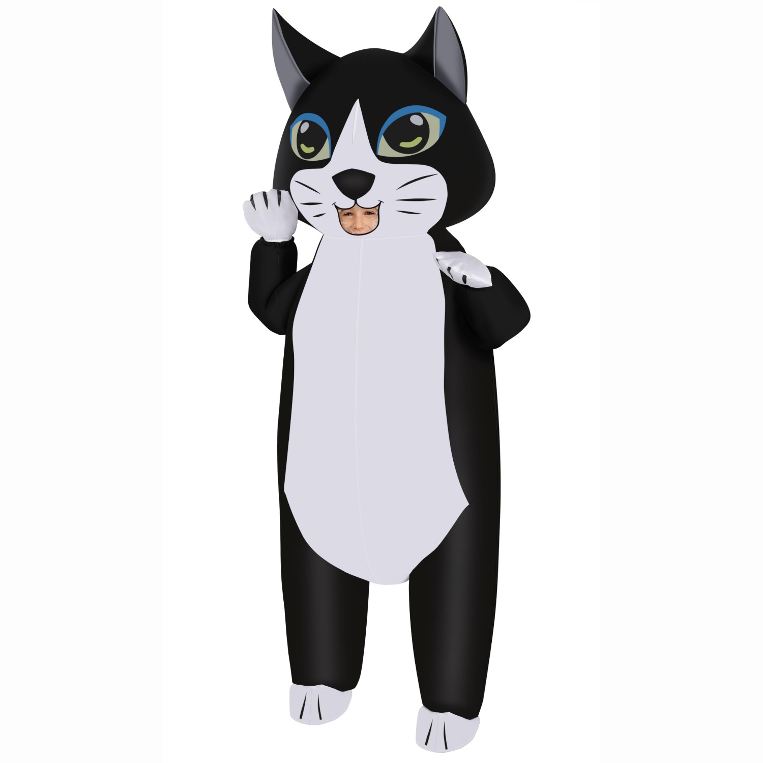 Anime Cosplay Simple - Inflatable Cat Costume Adult, Black White
